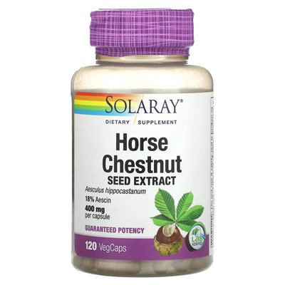 Solaray, Horse Chestnut Seed Extract, 400mg, 120 Vegcaps
