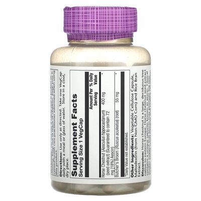 Solaray, Horse Chestnut Seed Extract, 400mg, 120 Vegcaps