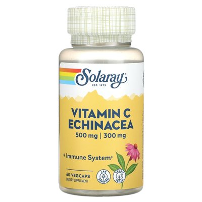 Solaray, Vitamin C, Echinacea, 60 pflanzliche Kapseln