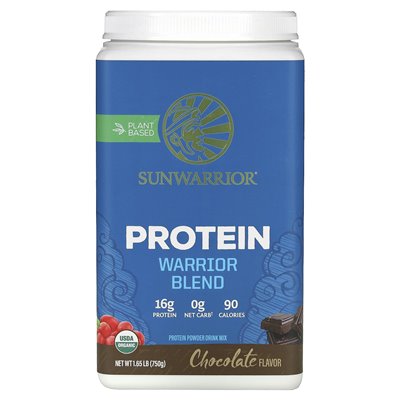 Sunwarrior, Warrior Blend, białko, czekolada, 1,65 funta (750 g)