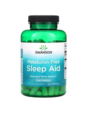 Swanson, Melatonin-Free Sleep Aid, 3-In-1 Formula , 120 Capsules