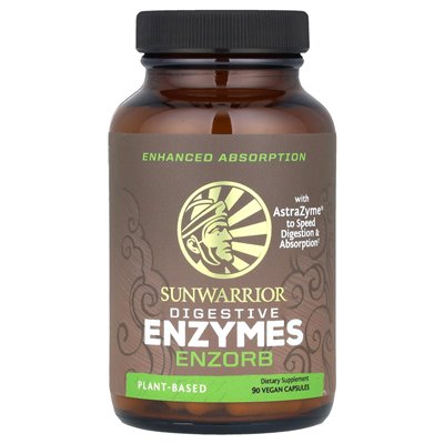 Sunwarrior, enzymy trawienne, Enzorb, 90 wegańskich kapsułek