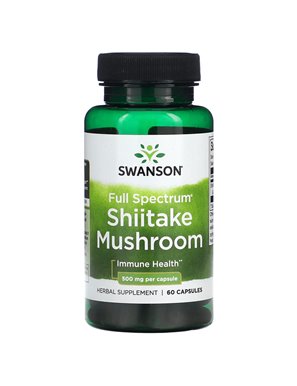 Swanson, Pełen Spektrum Shii Tak, 500 mg, 60 Kapsułek Swanson, Pełen Spektrum Shii Tak, 500 mg, 60 Kapsułek