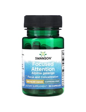 Swanson, Focused Attention Alpinia Galanga, Caffeine Free, 300 mg, 30 Capsules Swanson, Focused Attention Alpinia Galanga, Caffeine Free, 300 mg, 30 Capsules
