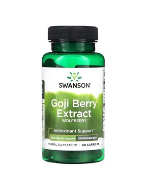 Swanson, Ekstrakt z Goji, 500 mg, 60 Kapsułek