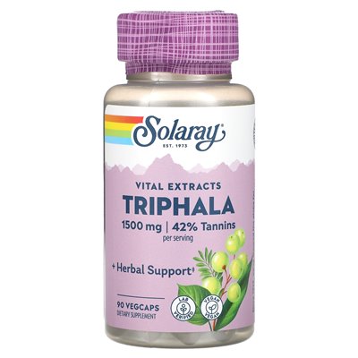 Solaray, Vital Extract, Triphala, 1500mg, 90 Vegcaps (500mg per capsule)