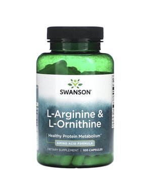 Swanson, L-Arginine & L-Ornithine, 100 Capsules Swanson, L-Arginine & L-Ornithine, 100 Capsules