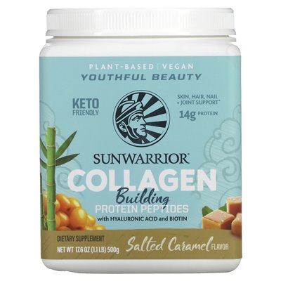 Sunwarrior, Collagen Building Protein Peptide, Salted Caramel, 1.1 lbs (500 g)