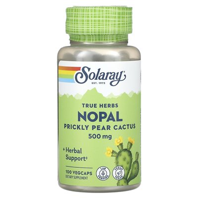 Solaray, True Herbs, Nopal, Kłupka gruszka kaktus, 500 mg, 100 Vegcaps Solaray, True Herbs, Nopal, Kłupka gruszka kaktus, 500 mg, 100 Vegcaps
