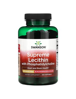 Swanson, Supremalny Lecytyna z Fosfatydylocholiną, 400 mg, 300 Softgeli