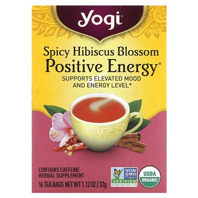 Yogi Tea, Positive Energie, Würzige Hibiskusblüte, 16 Teebeutel, 1,12 oz (32 g)