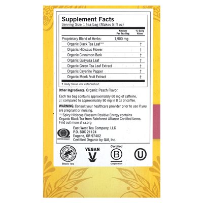 Yogi Tea, Positive Energie, Würzige Hibiskusblüte, 16 Teebeutel, 1,12 oz (32 g)