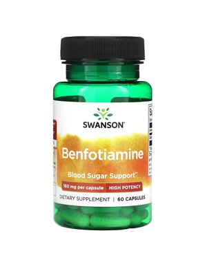 Swanson, Benfotiamina, Wysokiej Potencji, 160 mg, 60 Kapsułek Swanson, Benfotiamina, Wysokiej Potencji, 160 mg, 60 Kapsułek