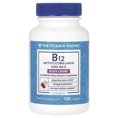 The Vitamin Shoppe, B12, Black Cherry, 1000 mcg, 120 pastylowe