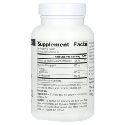 Źródło Naturals, kompleks fitosterolu z beta-sitosterolu, 340 mg, 180 tabletek (113 mg na tablet)