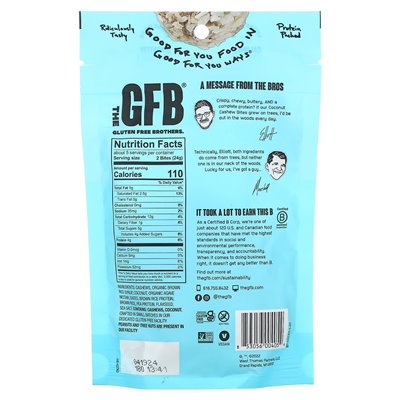 GFB, bezglutenowe ukąszenia, kokos + nerkowca, 4 uncje (113 g)