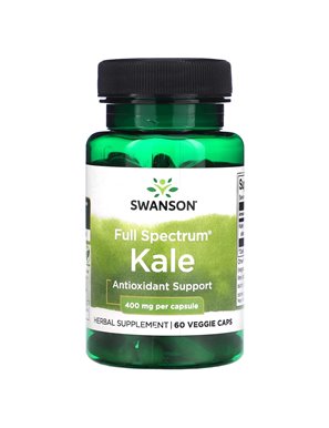 Swanson, Pełne Spektrum Kale, 400 mg, 60 Wegetariańskich Kapsułek