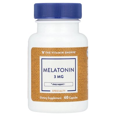 Witaminy Shoppe, melatonina, 3 mg, 60 kapsułek