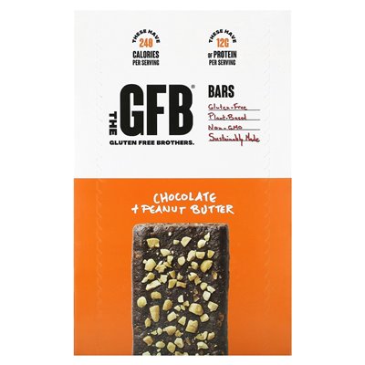 GFB, Gluten Free Bars, Chocolate + Peanut Butter, 12 Bars, 2.05 oz (58 g)