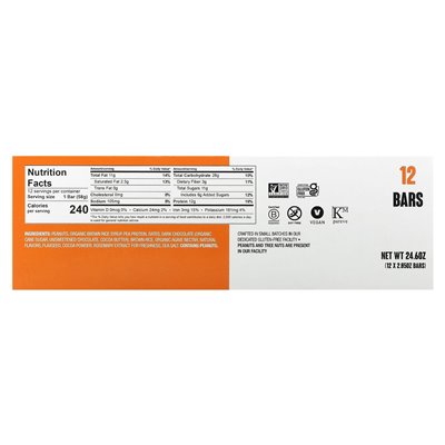 GFB, bezglutenowe bary, czekolada + masło orzechowe, 12 barów, 2,05 uncji (58 g)