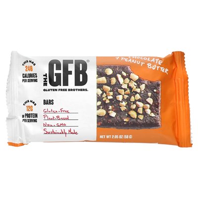GFB, bezglutenowe bary, czekolada + masło orzechowe, 12 barów, 2,05 uncji (58 g)