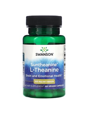 Swanson, Suntheanine L-Theanina, 100 mg, 60 Wegetariańskich Kapsułek