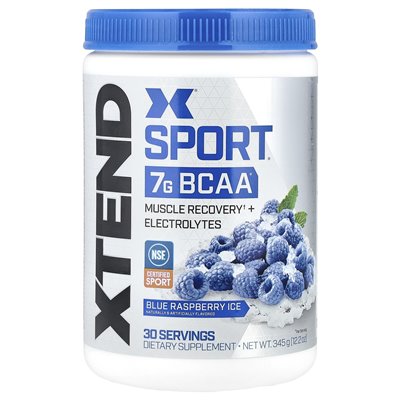 Xtend, Sport, 7G BCAA, Niebieski Malinowy Lód, 12.2 uncji (345 g)