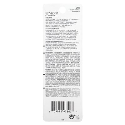 Revlon, Colors, Eyeliner Pencil, 202 Black Brown, 0.01 oz (0.28 g)