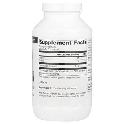 Źródło Naturals, Lecythin, 1200 mg, 200 miękkich Źródło Naturals, Lecythin, 1200 mg, 200 miękkich