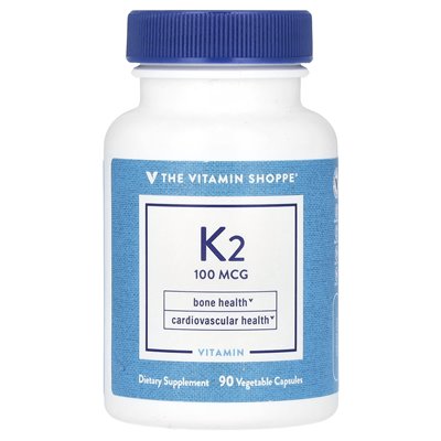 Witaminy Shoppe, witamina K2, 100 mcg, 90 kapsułek warzywnych