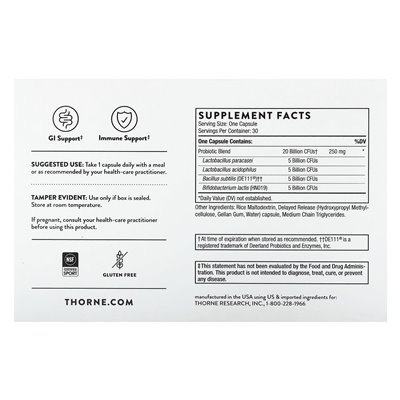 Thorne, Florasport 20b, 30 kapsułek