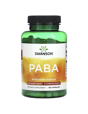 Swanson, Para-Aminobenzoic Acid, 500mg, 120 Capsules