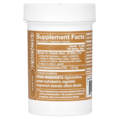 The Vitamin Shoppe, Ultimate 10+ probiotyki, 30 miliardów CFU, 30 kapsułek warzywnych
