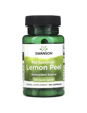 Swanson, Pełne Spektrum Skórka Cytrynowa, 400 mg, 60 Kapsułek