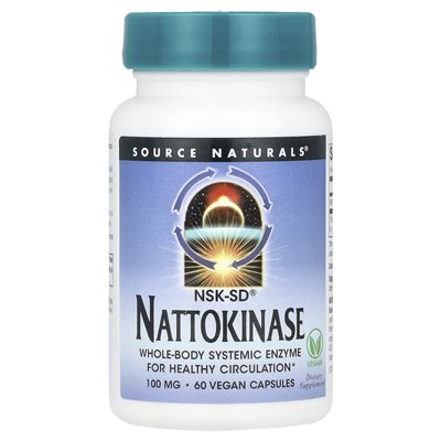 Źródło Naturals, Nattokinaza, 100 mg, 60 wegańskich kapsułek Źródło Naturals, Nattokinaza, 100 mg, 60 wegańskich kapsułek