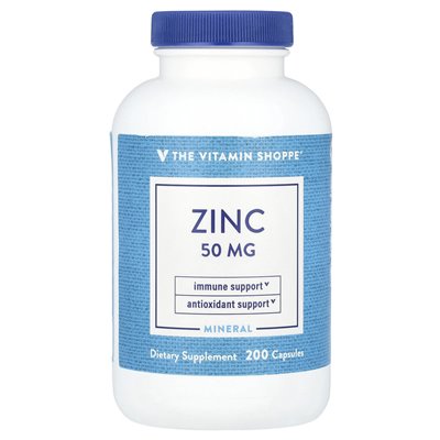 The Vitamin Shoppe, cynk, 50 mg, 200 kapsułek
