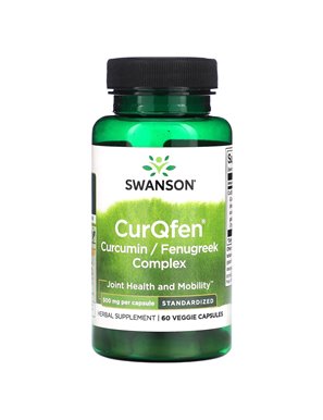 Swanson, CurQfen Curcumin/Fenugreek Standardized Complex, 500mg, 60 Vegetarian Capsules Swanson, CurQfen Curcumin/Fenugreek Standardized Complex, 500mg, 60 Vegetarian Capsules