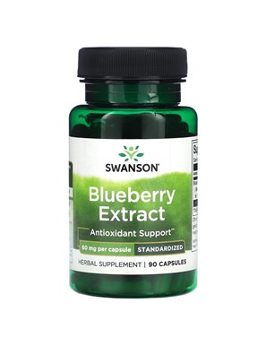 Swanson, Blueberry Extract, Standardized, 60mg, 90 Capsules Swanson, Blueberry Extract, Standardized, 60mg, 90 Capsules