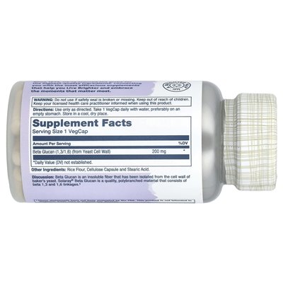Solaray, Beta-Glucan, hochdosiert, 200 mg, 30 pflanzliche Kapseln