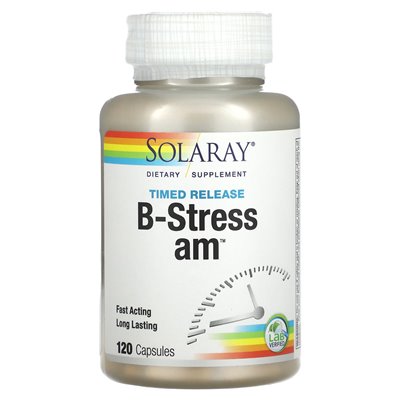 Solaray, Timed Release B-Stress AM, 120 Kapseln