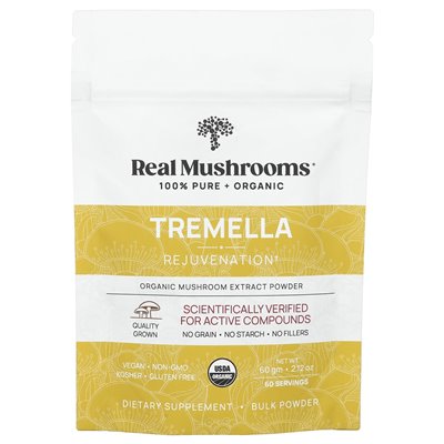 Prawdziwe grzyby, tremella, ekologiczny proszek z wyciągu z grzyba, 2,12 uncji (60 g)