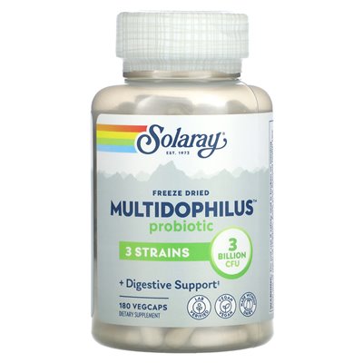 Solaray, Freeze Suszone Probiotic Multidophilus, 3 miliardy CFU, 180 Vegcaps