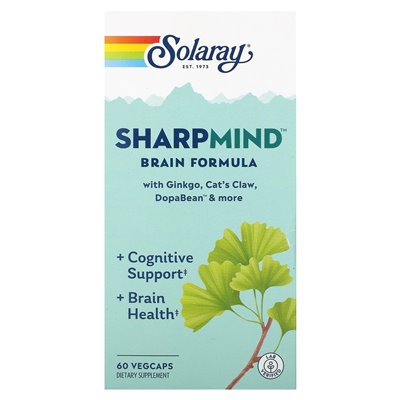 Solaray, Sharpmind, brain formula, 60 Vegcaps