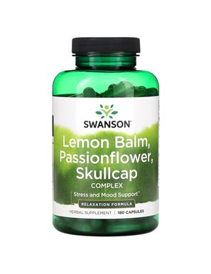 Swanson, Lemon Balm, Passionflower, Skullcap Complex, 180 Capsules