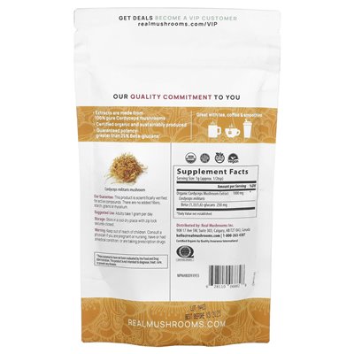 Prawdziwe grzyby, Cordyceps-M, ekologiczny proszek z grzybów, 5,29 uncji (150 g)