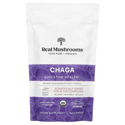 Prawdziwe grzyby, chaga, ekologiczny proszek z wyciągu z grzybów, 5,29 uncji (150 gm)
