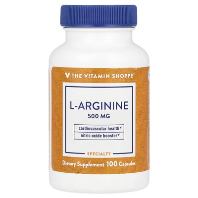 Witaminy Shoppe, L-arginina, 500 mg, 100 kapsułek