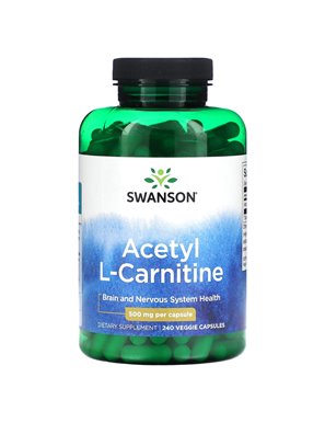 Swanson, Acetyl L-Carnitin, 500 mg, 240 vegetarische Kapseln Swanson, Acetyl L-Carnitin, 500 mg, 240 vegetarische Kapseln