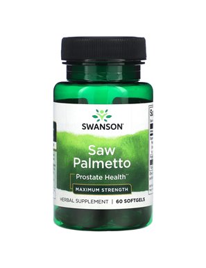 Swanson, Saw Palmetto, Maksymalna Siła, 60 Softgeli Swanson, Saw Palmetto, Maksymalna Siła, 60 Softgeli
