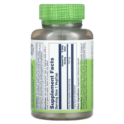Solaray, True Herbs, Dong Quai, 550 mg, 180 Vegcaps Solaray, True Herbs, Dong Quai, 550 mg, 180 Vegcaps